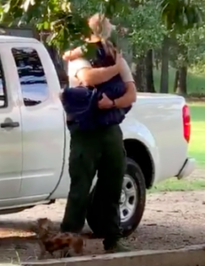 Blount reunites with daughter after 25 days deployed to California wildfires