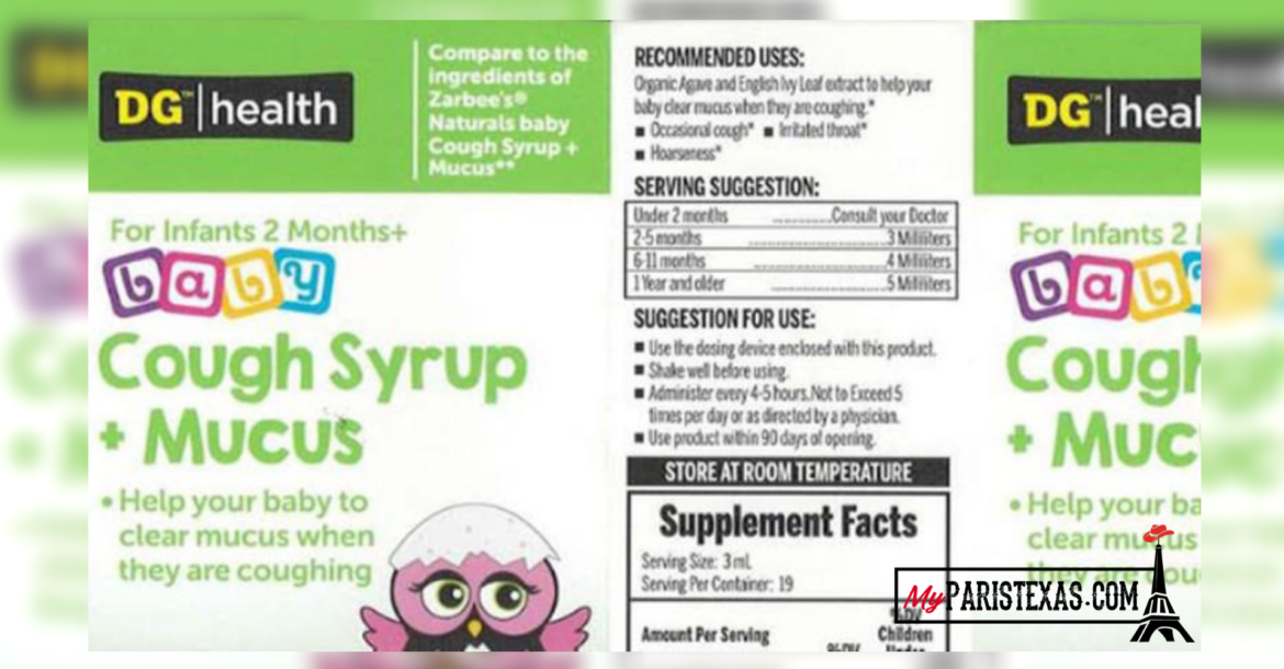 RECALL Dollar General infant cough syrup recalled, potential bacteria
