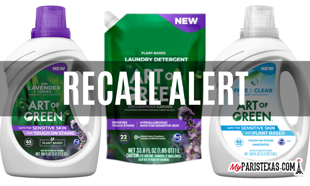 RECALL Art of Green laundry detergent products recalled due to risk of