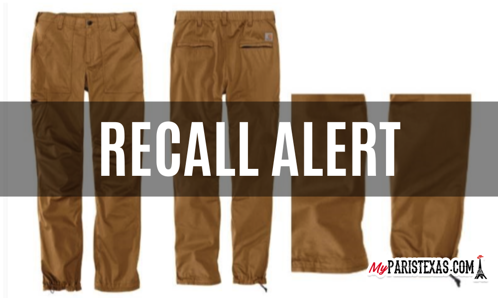 Carhartt Recalls Men's Work Pants with Hem Adjustment Cords Due to